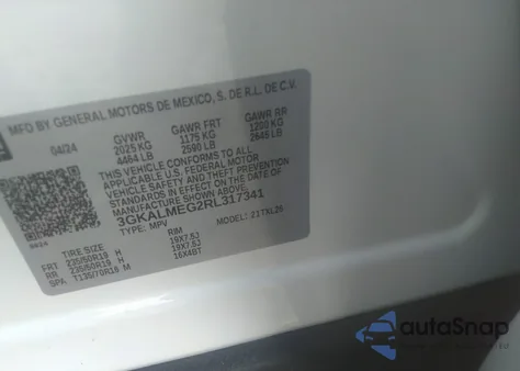 2024 GMC Terrain Fwd Sle from USA, damaged, VIN 3GKALMEG2RL317341